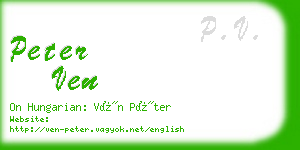 peter ven business card